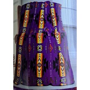 New Purple 50x60 Southwest Aztec Fleece Throw Gift Blanket Reversible Native NIP